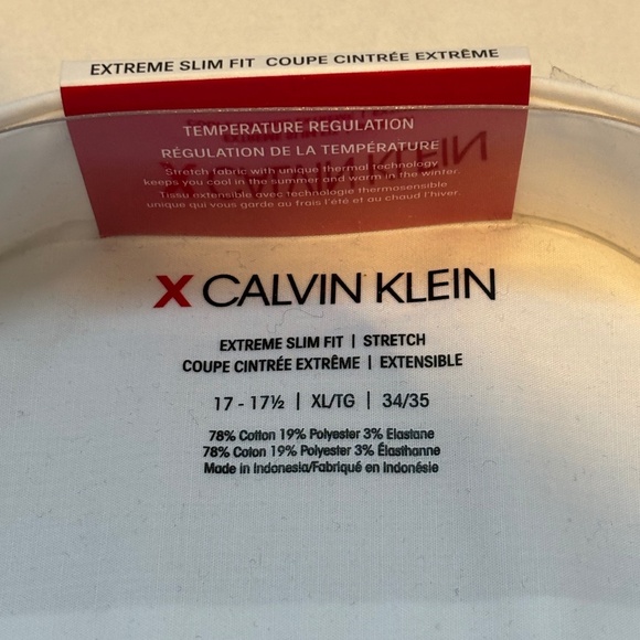 CALVIN KLEIN EXTREME SLIM FIT WHITE MEN'S SHIRT SIZE 17-17 1/2 34/35 - Picture 2 of 2
